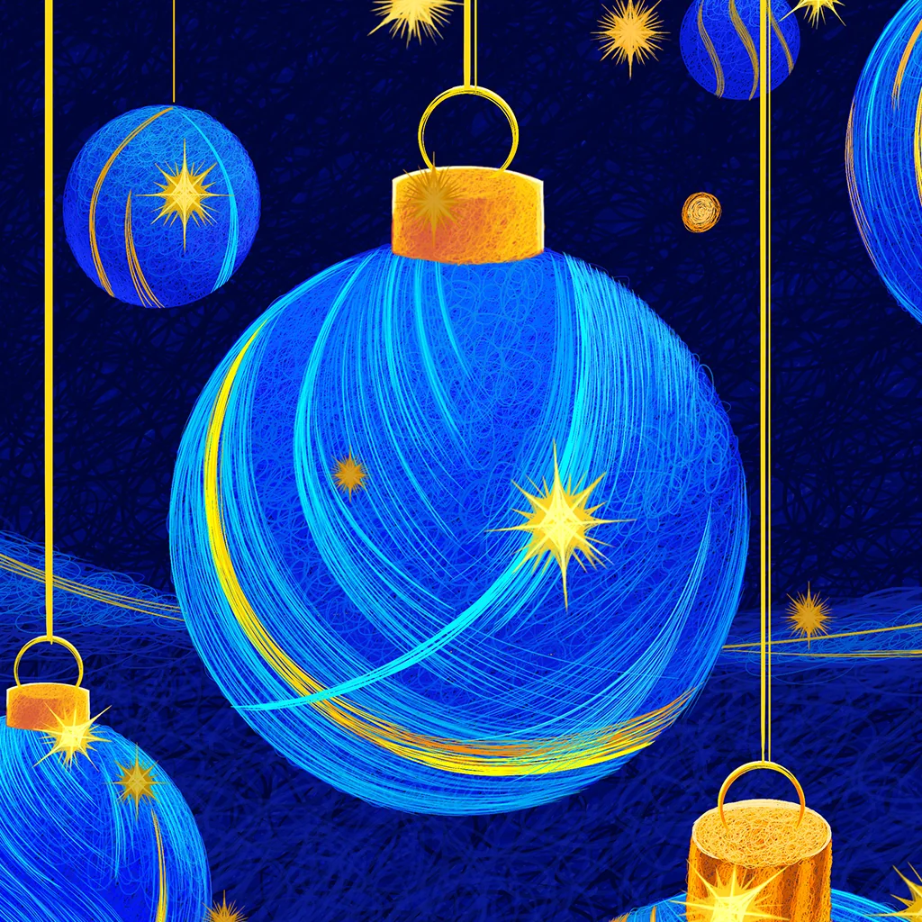 Detail view of Luminous Christmas Orbs