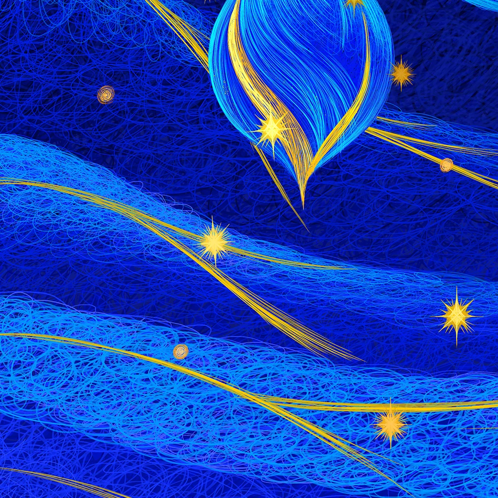 Detail view of Luminous Christmas Orbs