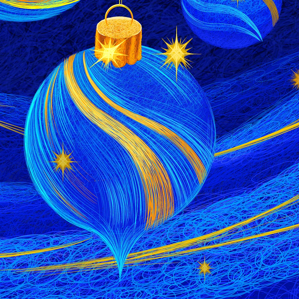 Detail view of Luminous Christmas Orbs