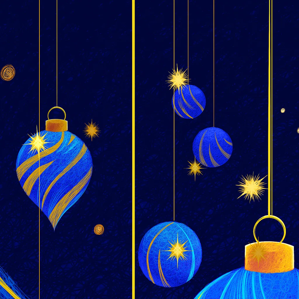 Detail view of Luminous Christmas Orbs