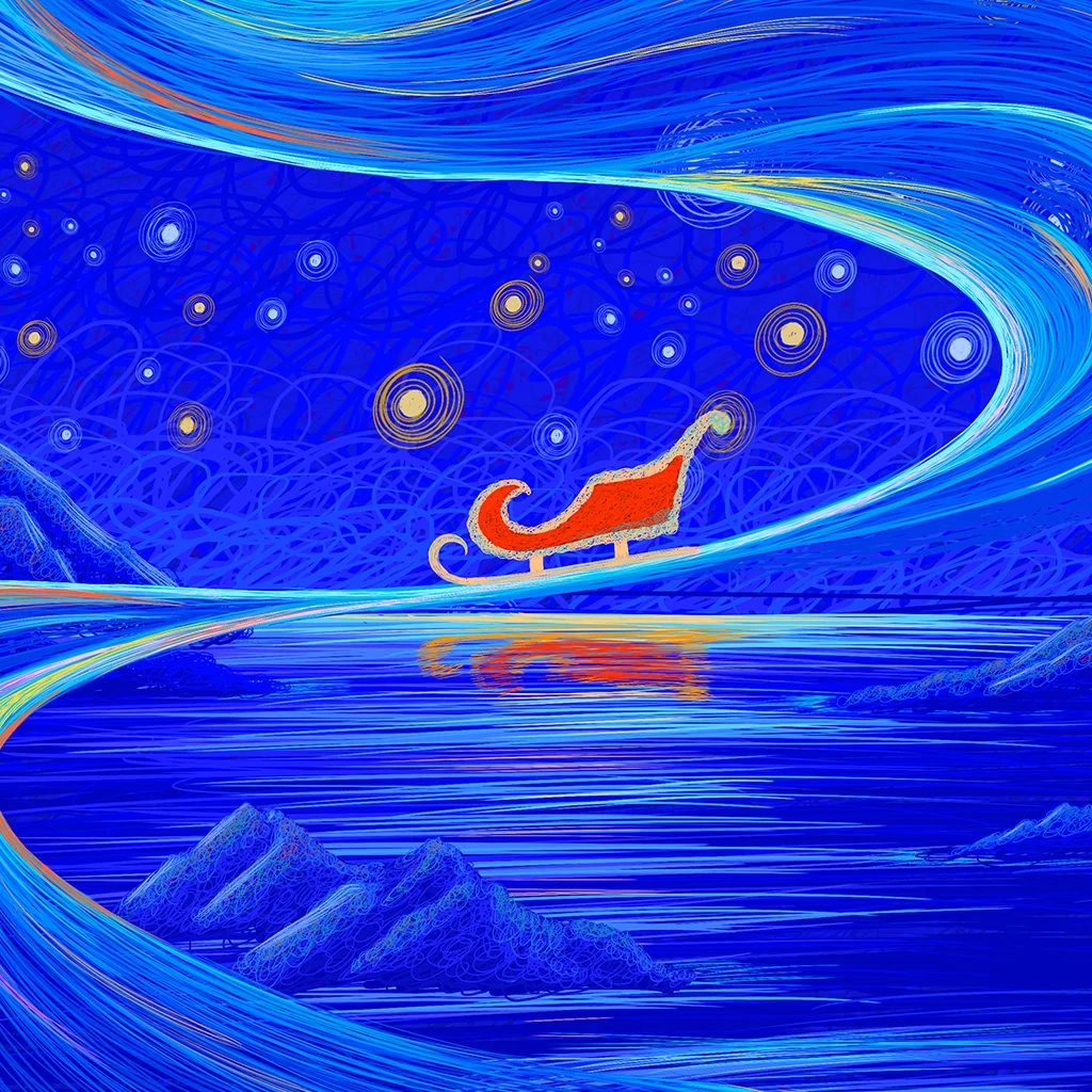 Detail view of Sleigh Night Flow