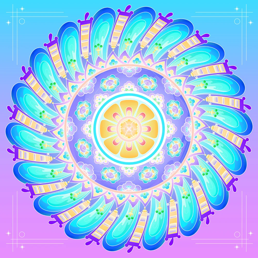 Close-up detail of Lotus Drapery Pattern